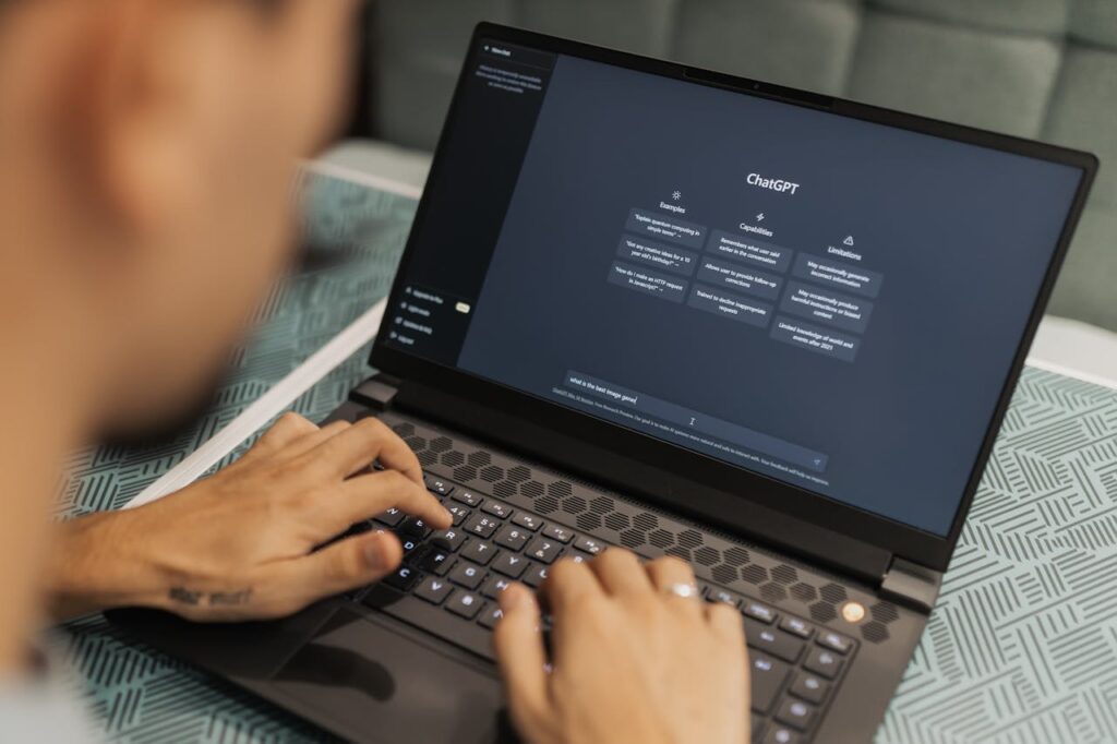 person using chatgpt